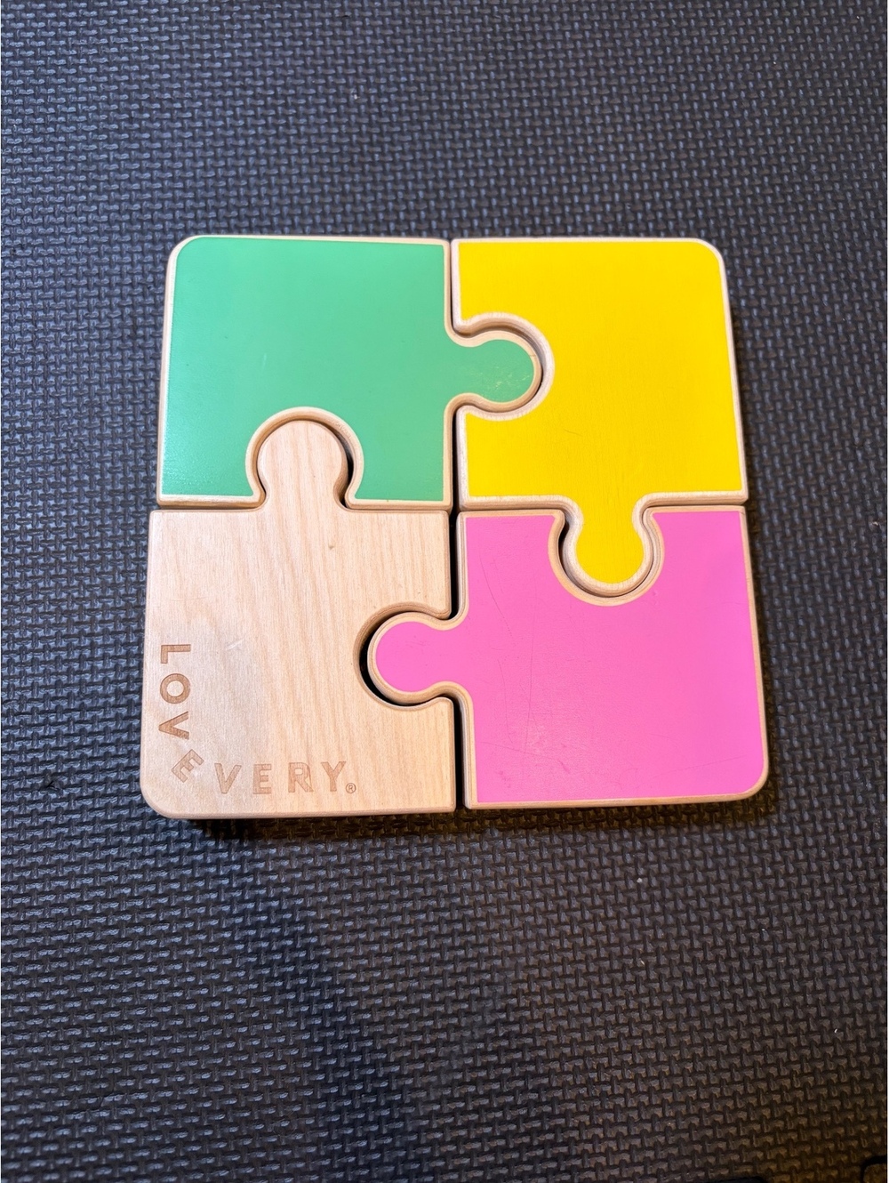 Lovevery Chunky Wooden Jigsaw Puzzle 4 Piece Double Sided Montessori Toddler
